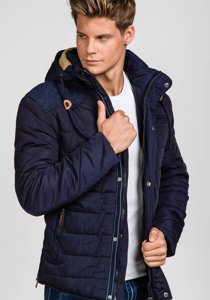 Bolf Herren Winterjacke Dunkelblau  1673