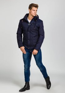 Bolf Herren Winterjacke Dunkelblau  1673