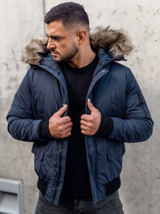 Bolf Herren Winterjacke Dunkelblau  2019