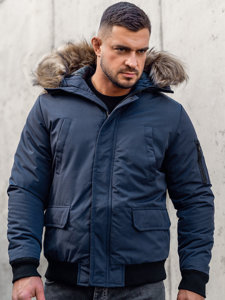 Bolf Herren Winterjacke Dunkelblau  2019