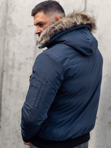 Bolf Herren Winterjacke Dunkelblau  2019