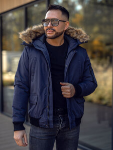 Bolf Herren Winterjacke Dunkelblau  2019