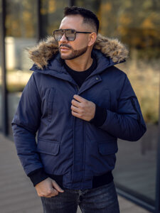 Bolf Herren Winterjacke Dunkelblau  2019