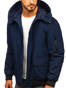 Bolf Herren Winterjacke Dunkelblau  2019005