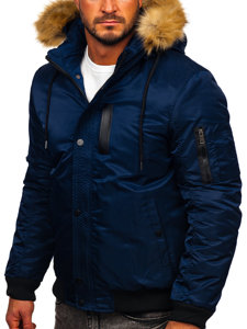 Bolf Herren Winterjacke Dunkelblau  2129