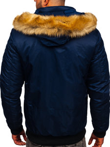 Bolf Herren Winterjacke Dunkelblau  2129