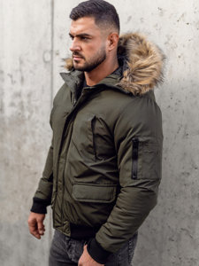 Bolf Herren Winterjacke Khaki 2019