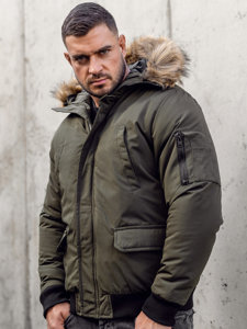 Bolf Herren Winterjacke Khaki 2019