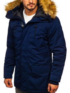 Bolf Herren Winterjacke Parka Alaska Dunkelblau  HZ8109