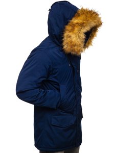 Bolf Herren Winterjacke Parka Alaska Dunkelblau  HZ8109