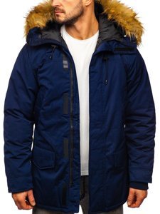 Bolf Herren Winterjacke Parka Alaska Dunkelblau  HZ8109