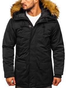 Bolf Herren Winterjacke Parka Alaska Schwarz  HZ8109