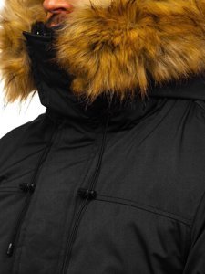 Bolf Herren Winterjacke Parka Alaska Schwarz  HZ8109