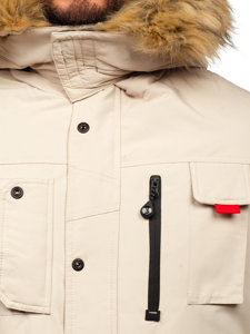 Bolf Herren Winterjacke Parka Beige  5M791