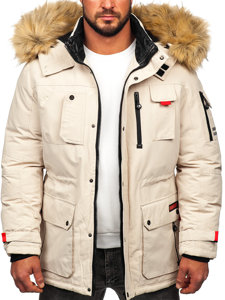 Bolf Herren Winterjacke Parka Beige  5M791