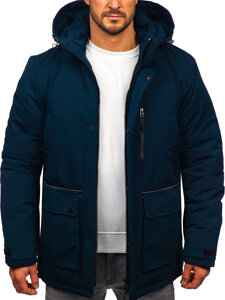 Bolf Herren Winterjacke Parka Dunkalblau  22M323