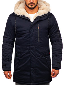 Bolf Herren Winterjacke Parka Dunkalblau  22M39