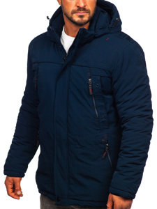 Bolf Herren Winterjacke Parka Dunkelblau  5M713