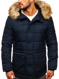 Bolf Herren Winterjacke Parka Dunkelblau  JK361