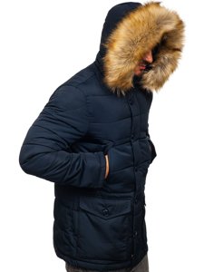 Bolf Herren Winterjacke Parka Dunkelblau  JK361