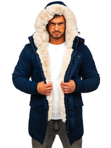 Bolf Herren Winterjacke Parka Dunkelblau  M115