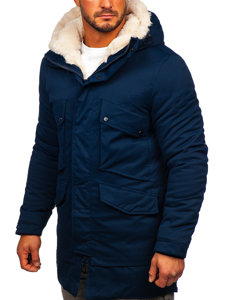 Bolf Herren Winterjacke Parka Dunkelblau  M115