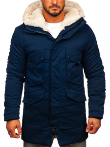 Bolf Herren Winterjacke Parka Dunkelblau  M115