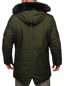 Bolf Herren Winterjacke Parka Grün  1068