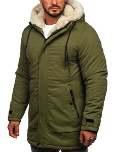 Bolf Herren Winterjacke Parka Grün  22M52