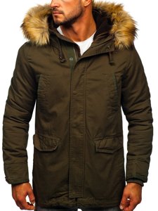 Bolf Herren Winterjacke Parka Grün  5284