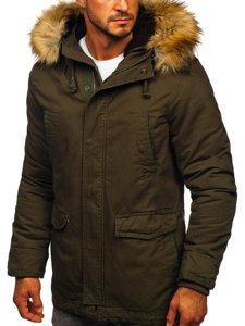 Bolf Herren Winterjacke Parka Grün  5284