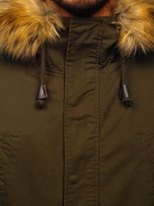 Bolf Herren Winterjacke Parka Grün  5284