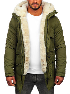 Bolf Herren Winterjacke Parka Khaki  M115