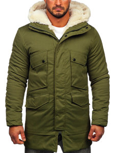 Bolf Herren Winterjacke Parka Khaki  M115