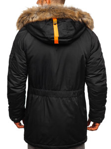 Bolf Herren Winterjacke Parka Schwarz  1067