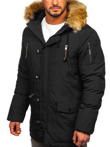 Bolf Herren Winterjacke Parka Schwarz  1795