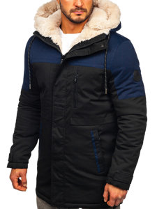 Bolf Herren Winterjacke Parka Schwarz  22M118