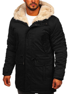 Bolf Herren Winterjacke Parka Schwarz  22M317