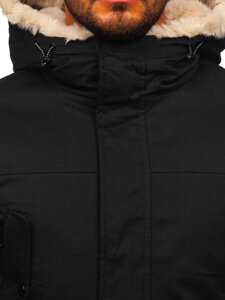 Bolf Herren Winterjacke Parka Schwarz  22M317