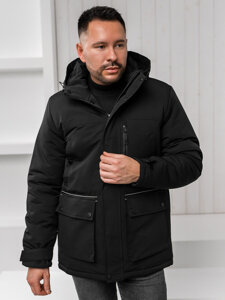 Bolf Herren Winterjacke Parka Schwarz  22M323A1