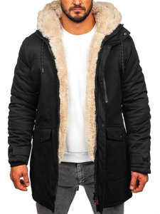 Bolf Herren Winterjacke Parka Schwarz  22M37