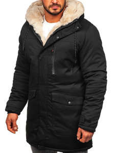 Bolf Herren Winterjacke Parka Schwarz  22M37