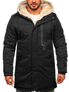 Bolf Herren Winterjacke Parka Schwarz  22M38