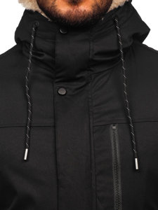 Bolf Herren Winterjacke Parka Schwarz  22M38