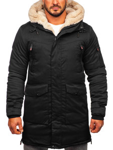 Bolf Herren Winterjacke Parka Schwarz  22M50