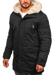 Bolf Herren Winterjacke Parka Schwarz  22M51