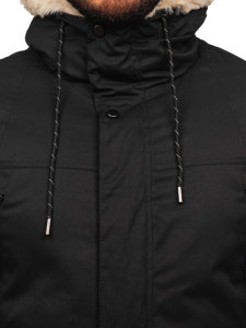 Bolf Herren Winterjacke Parka Schwarz  22M51