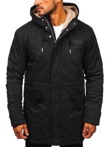 Bolf Herren Winterjacke Parka Schwarz  EX838