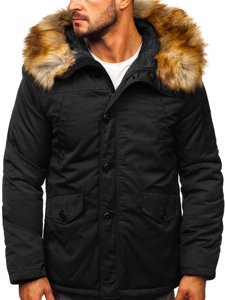 Bolf Herren Winterjacke Parka Schwarz  JK355