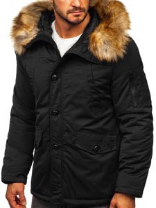 Bolf Herren Winterjacke Parka Schwarz  JK355